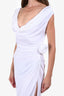 Magda Butrym White Draped Flower Maxi Dress Size 38