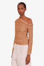 Self-Portrait Gold Sequin Asymmetrical Top Size 2