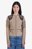 Diesel Vintage Beige Suede Fringe Beaded Jacket Size S