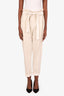 Brunello Cucinelli Cream Cotton Belted Pleated Pants Size 6