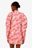 Rotate Birger Christensen Pink/White Floral Puff-Sleeve Dress Size 38