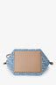 Fendi Blue/Tan FF Denim Leather Origami Mini Tote