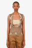 Pre-loved Chanel™ 2003 Green Fur Silk Sheer Tank Size 38
