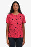Saint Laurent 2014 Pink/Black Cotton Star T-Shirt Size M