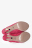 Gucci Pink Suede Crystal Horsebit Mule Heels Size 41