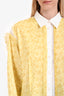 Acne Studios White/Yellow Floral Print Serene Chiffon Long Sleeve Button Down Shirt Size 38