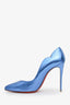 Christian Louboutin Blue Leather Scalloped Accent Pumps Size 38.5