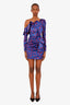 Self-Portrait Navy/Red Ruffled Off The Shoulder Short Dress Size 2