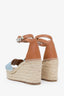 Hermès Blue Denim Tipoli Espadrille Wedges Size 40