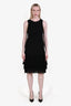 Christian Dior by John Galliano 2007 Black Wool Fringe Midi Dress Size 6