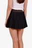 Fendi Black Pleated FF Logo Waistband Mini Skirt Size 38