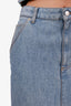 Darkpark Silver/Blue Denim Slit Midi Skirt Size 28
