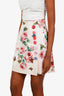 Dolce & Gabbana Pink Floral Button Detail Mini Skirt Size 40