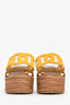 Hermès Brown/Yellow Ithea 30 Espadrille Heels Size 37