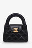 Pre-loved Chanel™ Black 'Mini Nano Kelly Shopper' Top Handle Bag With Chain