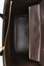 Valentino Chocolate Brown Leather Single Roman Stud Large Zip Tote
