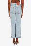 Sandro Blue Denim Star Embroidered Straight Leg Jeans Size 34