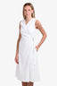 Theory White Sleeveless A-Line Wrap Dress Size 4