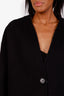Gucci Black/White Silk Wool GG Logo Reversible Coat Size 40