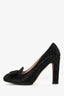 Escarpins Valentino noirs à détail de nœud orné de strass, pointure 38,5