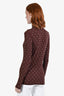 Paco Rabanne Brown Crystal Embellished Turtleneck Long Sleeve Top Size 38