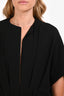Saint Laurent Black Wool Deep-V Neck Mini Dress 44