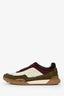 Pre-loved Chanel™ Burgundy/White Suede Canvas CC Low Top Sneakers Size 38.5
