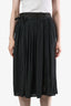 Lemaire Green Button Detail Pleated Skirt Size 42