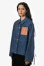 Loewe Blue Denim Anagram All Over Patched Jacket Size 36