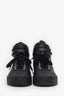 Pre-loved Chanel™ Black Leather CC Logo Ankle Strap High Top Sneakers Size 35.5