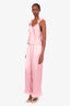 For Love & Lemons Pink Satin Pant + Tank Set Size S