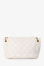 Pre-loved Chanel™ 2010-2011 White Leather Retro Chain Accordion Flap Bag