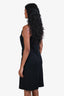 Vince Black Cotton Tie-Up Detail Sleeveless Mockneck Dress Size Small