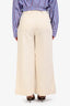 A.L.C. Cream Linen Blend Wide Leg Trousers Size 8