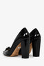 Christian Dior Black Patent Leather Block Heel Pumps Size 37.5