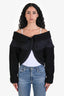 Alexander Wang Black Fleece Cropped Zip Jacket Size S