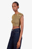 Balmain Green Knit Button Top Size 36