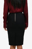 Givenchy Black Lace A-Line Midi Skirt Size 34