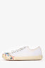 Maison Margiela White Canvas Tabi Paint Splatter Sneakers Size 35