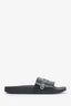 Givenchy Black Croc Embossed Logo Slide Sandals Size 41