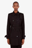 Burberry Black Cotton Double Breasted Jacket Size 10