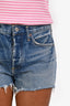 Agolde Blue Distressed Denim Mini Shorts Size 25