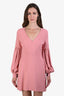 Alexis Pink Crepe V-Neck Mini Dress Size Small