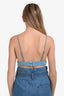 Ba&sh Blue Denim Medium Wash Cropped Bra Top Size S
