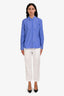 Brunello Cucinelli White Cotton Linen Blend Straight Leg Pants Size 2