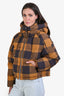 Moose Knuckles Orange/Brown Check Down Puffer Jacket Size M