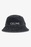Celine Black Denim Logo Bucket Hat