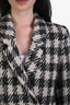 Anine Bing Cream/Black Houndstooth Cotton Blend Jacket Size S