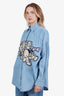 Gucci 2019 Denim Crystal Logo 'Year of the Pig' Long Sleeve Shirt Size M
