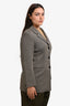 Max Mara Grey Herringbone Single Breasted Blazer Size 10